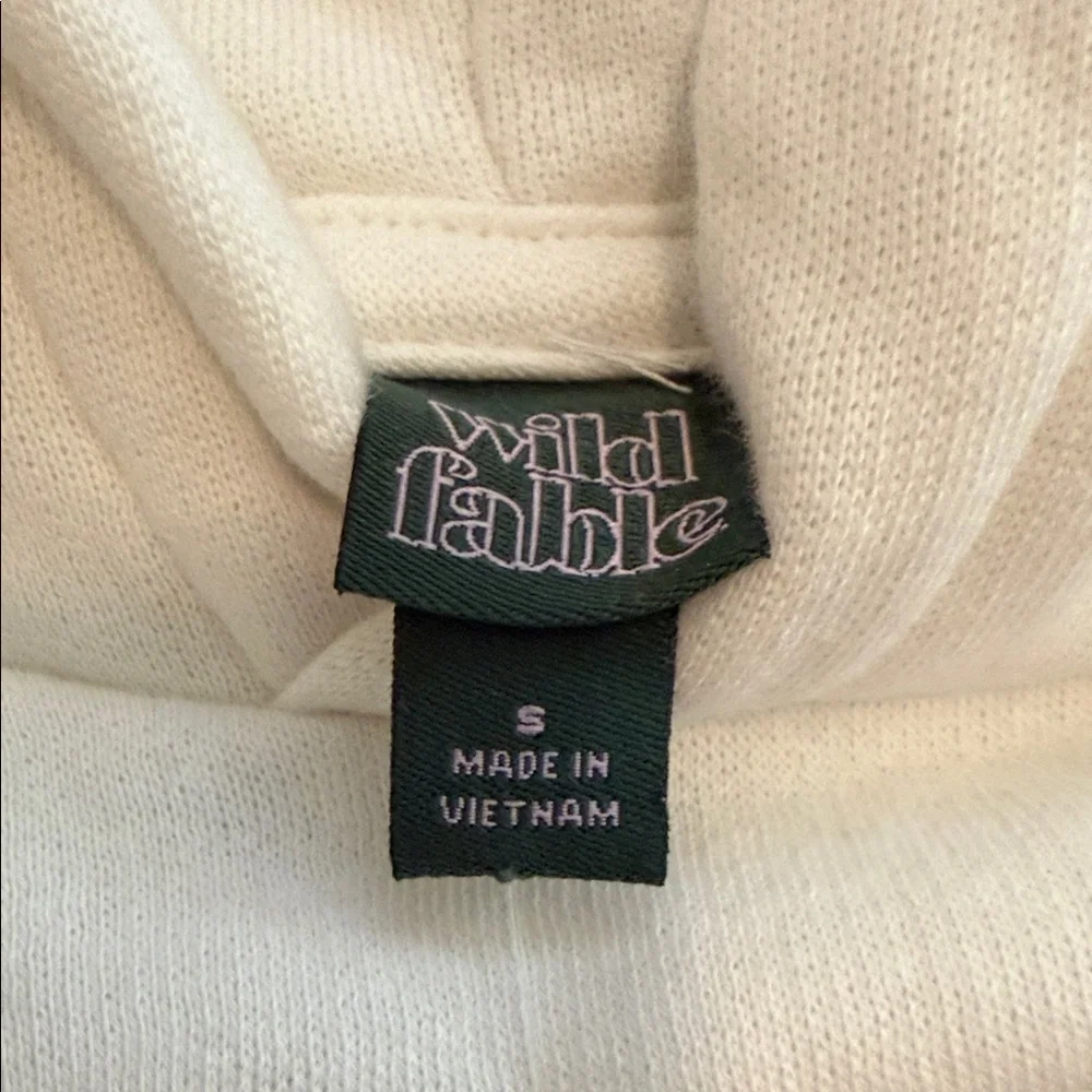 Wild Fable Cream Hoodie with Black Graphic - Picture 2 of 5